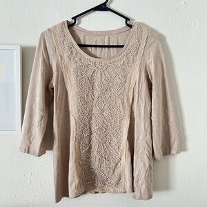Chico’s tan blouse